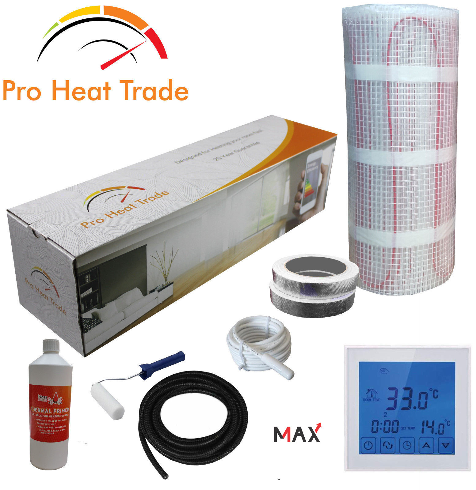 Electric Underfloor Heating mat kit 200w per m2 All Sizes PRO Heat