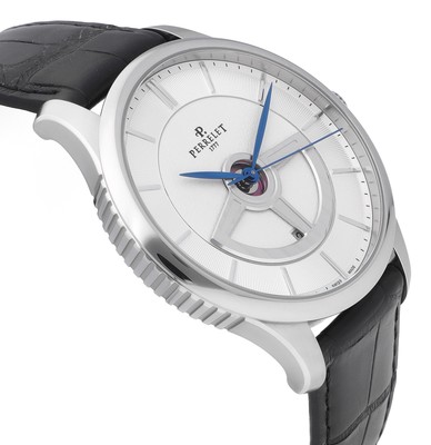 Pre-owned Perrelet First Class Double Rotor Silver Dial 42.5mm Auto Men's Watch A1090/1a