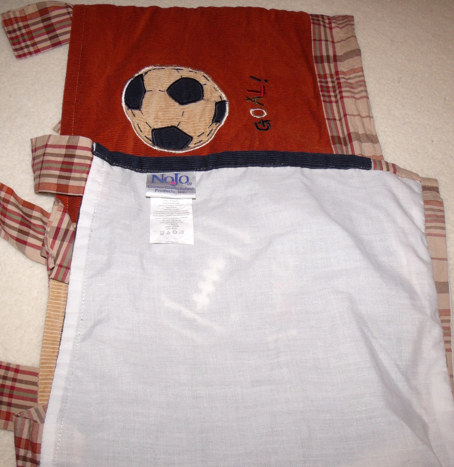 nojo sports my little mvp corduroy window valance