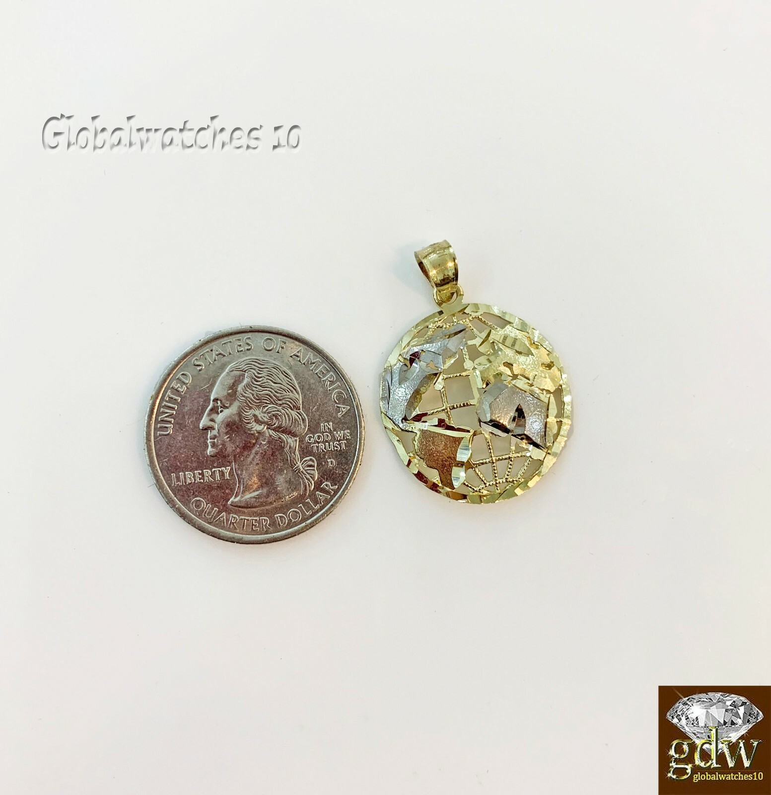 Pre-owned G&d 10k Gold Earth Charm Pendant Miami Cuban Chain 22 24 26 28 Inch