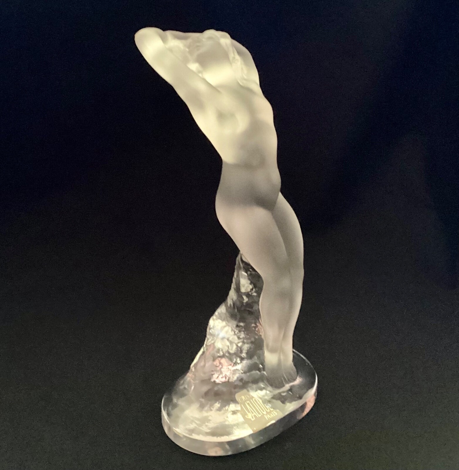 Lalique Standing Nude Woman Clear & Frosted Signed 9-1/2