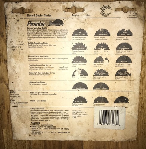 Black & Decker 7-1/4 in. Combination Contractors Chrome Plated Saw Blade New