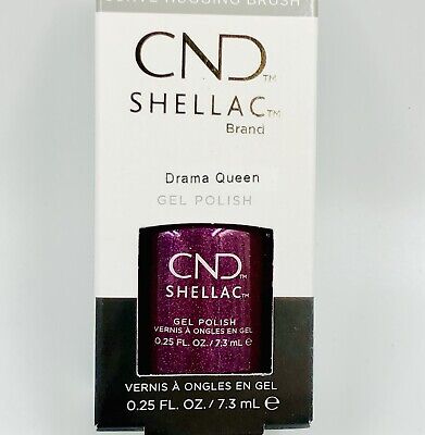 CND Shellac UV Gel Polish - DRAMA QUEEN - 0.25 oz Curve Hugging Brush Authentic