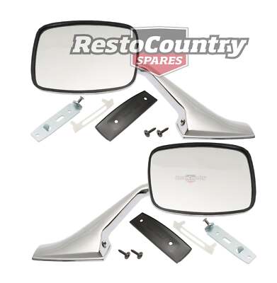Holden Door Mirror + Stalk + Fitting Kit Pair HQ HJ HX HZ WB Torana LH LX UC
