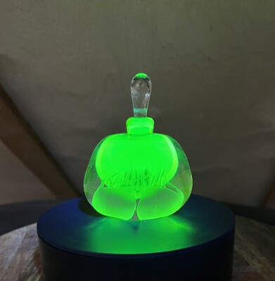 RARE! Vintage Leon Applebaum Uranium Glass Perfume Bottle