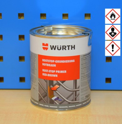 (30,00€/L) 750ml Würth Roststop Grundierung Anti Rost Rostumwandler rotbraun