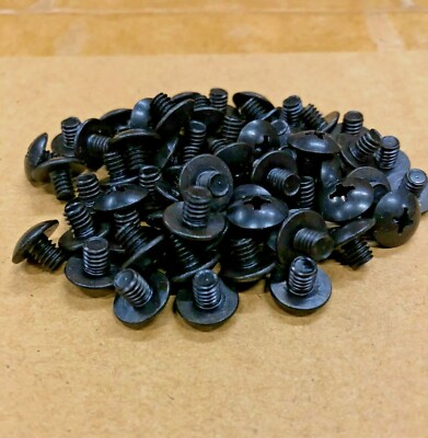 10-32 X 1/4'' Phillips Truss Machine Screw Black Oxide Short length wide head 100