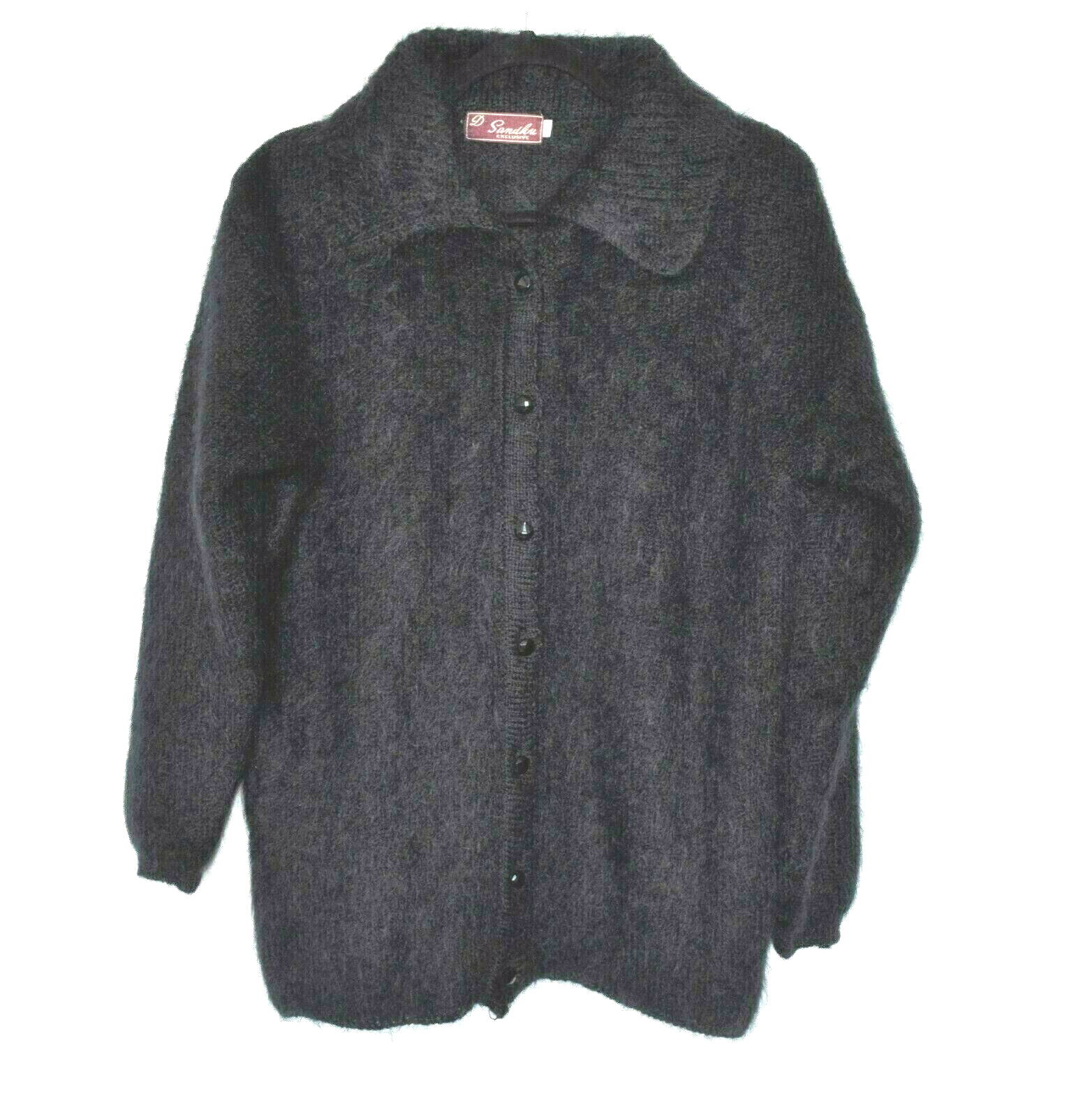 Vintage D Sandhu Exclusive Mohair Wool Black Cardigan