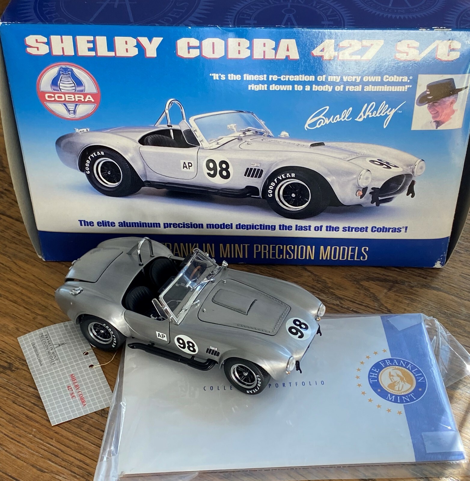 Diecast Shelby Cobra 427 S/C #98 Racing SILVER - Franklin