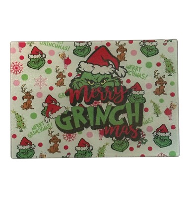  Grinch Who Stole Christmas  8X11 Tempered Glass Cutting Board~Kitchen~Gift