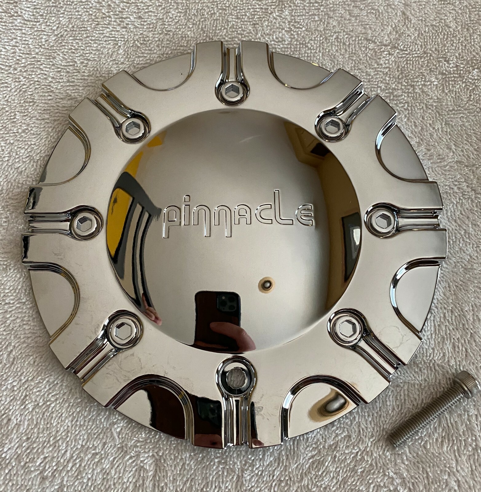 Pinnacle P46 Spade Chrome Center Cap NEW /w BOLT Part