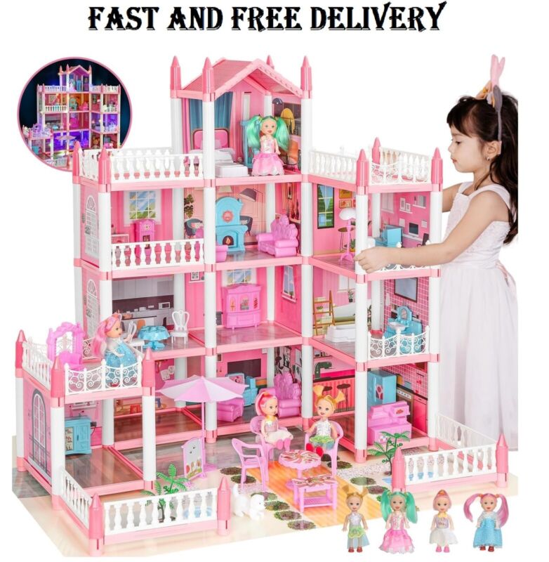 *NEW* Barbie Dreamhouse, 4-Story 11 Rooms Doll House with 