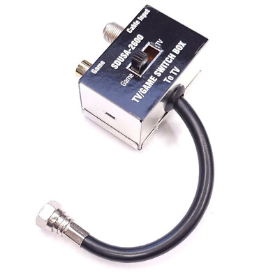 New Switch Box Adapter for Atari 2600 Cable Hookups Video Game RF TV 75ohm Coax