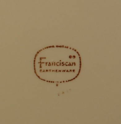 FRANCISCAN APPLE POTTERY CHINA SET 5 LUNCHEON PLATES USA LOGOS EXCELLENT