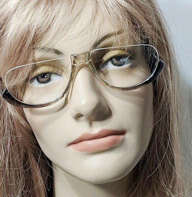 Kenco Twofer 140 Half Frame Clear Gray Eyeglasses Frames Italy Vintage