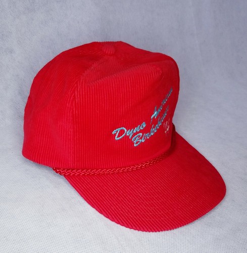 Vtg 1994 Dyno American Birkebeiner Ski Race Red Corduroy Nissin Hat Cap Snapback