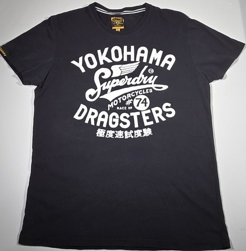SuperDry Japan Yokohama Motorcycle Heritage Black White Gray