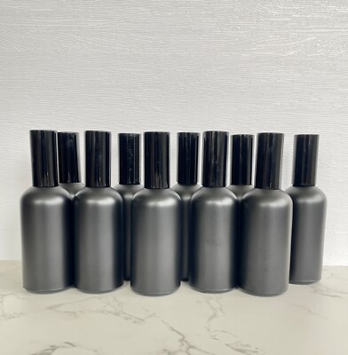 100ml Black Glass Empty Spray Bottle Fine Mist Atomiser 5x, 10x