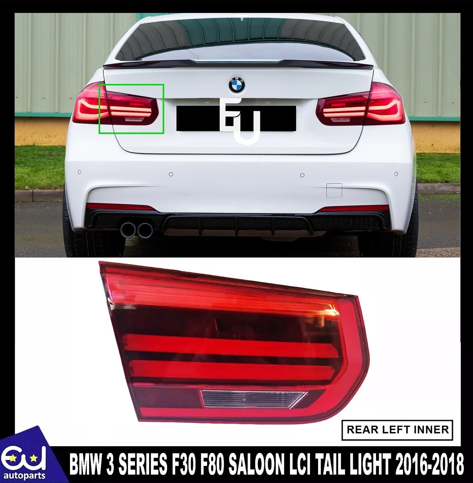 REAR INNER TAIL LIGHT LAMP FOR BMW 3 SERIES F30 F80 LCI 16-2018 LEFT PASSENGER
