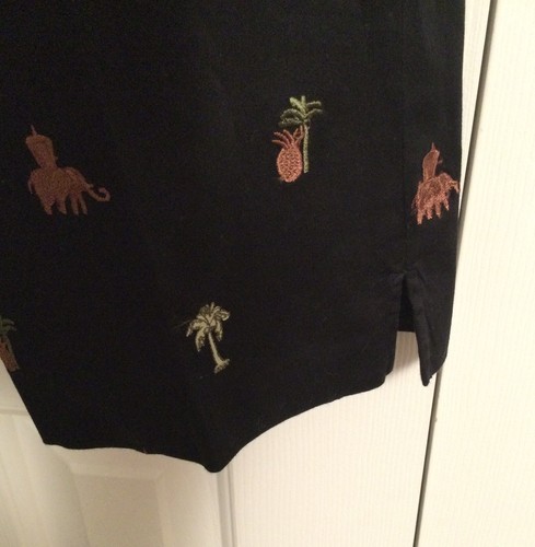 Betu Sports Women’s Pants Size 10 Embroidered Elephants Palm Trees