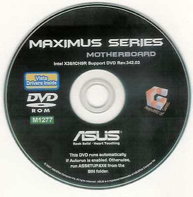 ASUS MAXIMUS II FORMULA or MAXIMUS Motherboard Drivers Installation Disk M1277