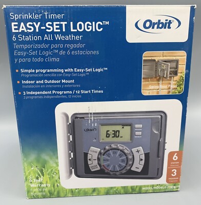 Orbit 6-Station Easy Set Logic Sprinkler Timer Control. Model 27896