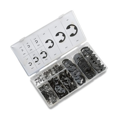 NEIKO 50455A E-Clip Assortment Set | 300 PCS, 9 SAE Sizes, Heat Treated Exter...
