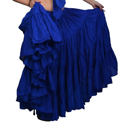 12-25 Yard Women's 4 Tiered Gypsy /Belly Dance /Ruffle/Flamenco Mix Color Skirts