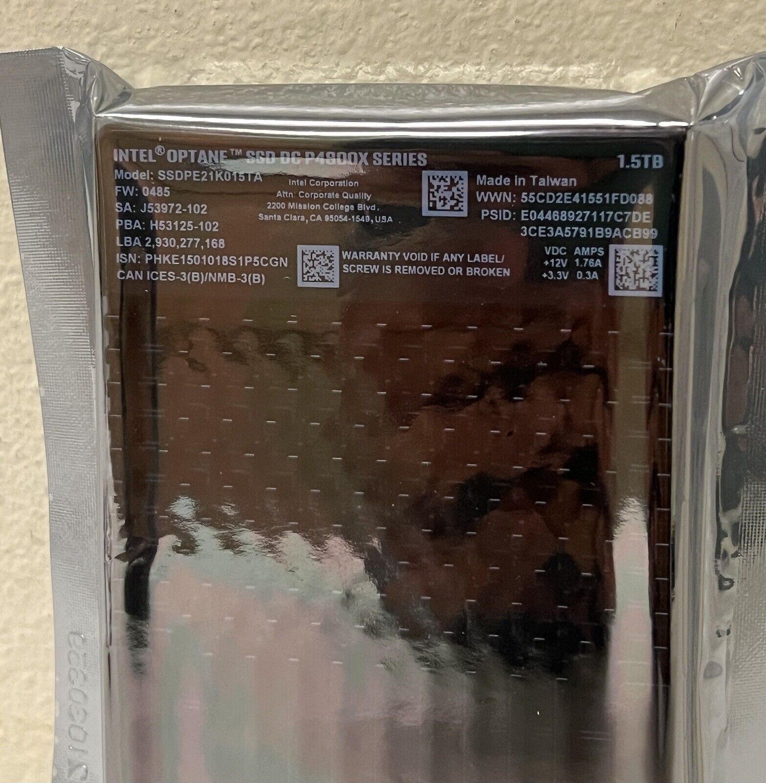 Intel Optane DC P4800X Series 1.5TB SSD 2.5