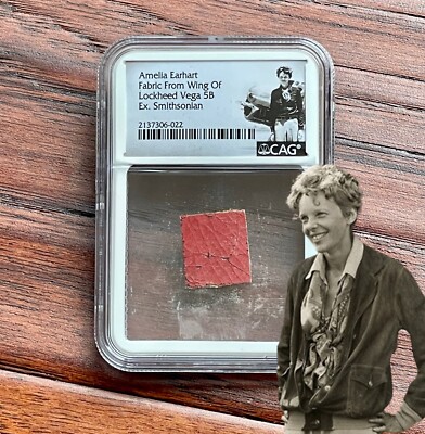 AMELIA EARHART * CAG * Original Flown Vega 5B Fabric * ex: Smithsonian Institute