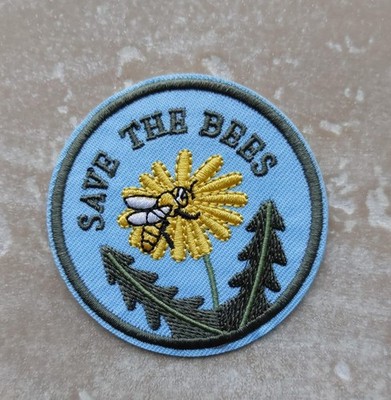 Aufbügler "Save The Bees" Umweltschutz Bienen Patch Rund