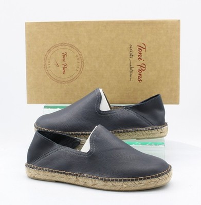 TONI PONS MENS SLIP ON SANDALS ESPADRILLES UK 5.5 EU 39 BLUE LEATHER RRP £80 KT