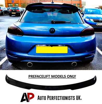 VW Scirocco TSI TDI R Gloss Black Rear Roof Spoiler Boot Lip Wing Kit 2008-2014