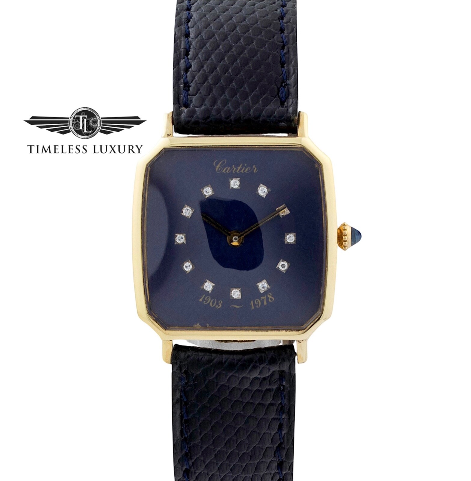 Men's Cartier Diamond Jubilee Ford Award Watch 18k Gold 28mm