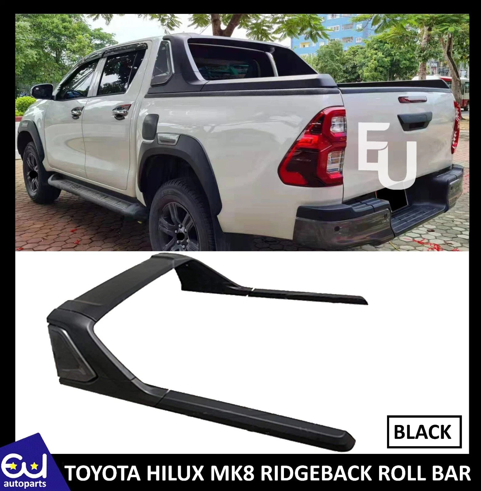 FOR TOYOTA HILUX REVO 15-23 ABS PICKUP CHASE RACK DOUBLE CAB ROLL BAR 3 PCS LED