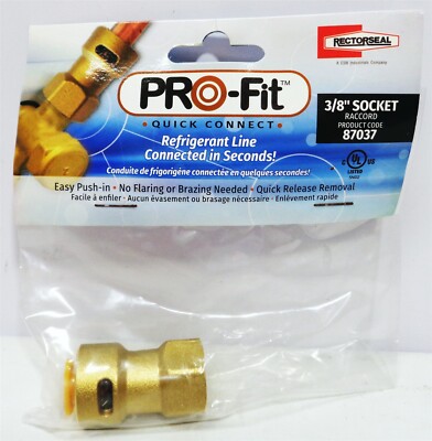 Pro-Fit #87037 ~ 3/8'' Socket Refrigerant Line Quick Connect ~ by Rectorseal
