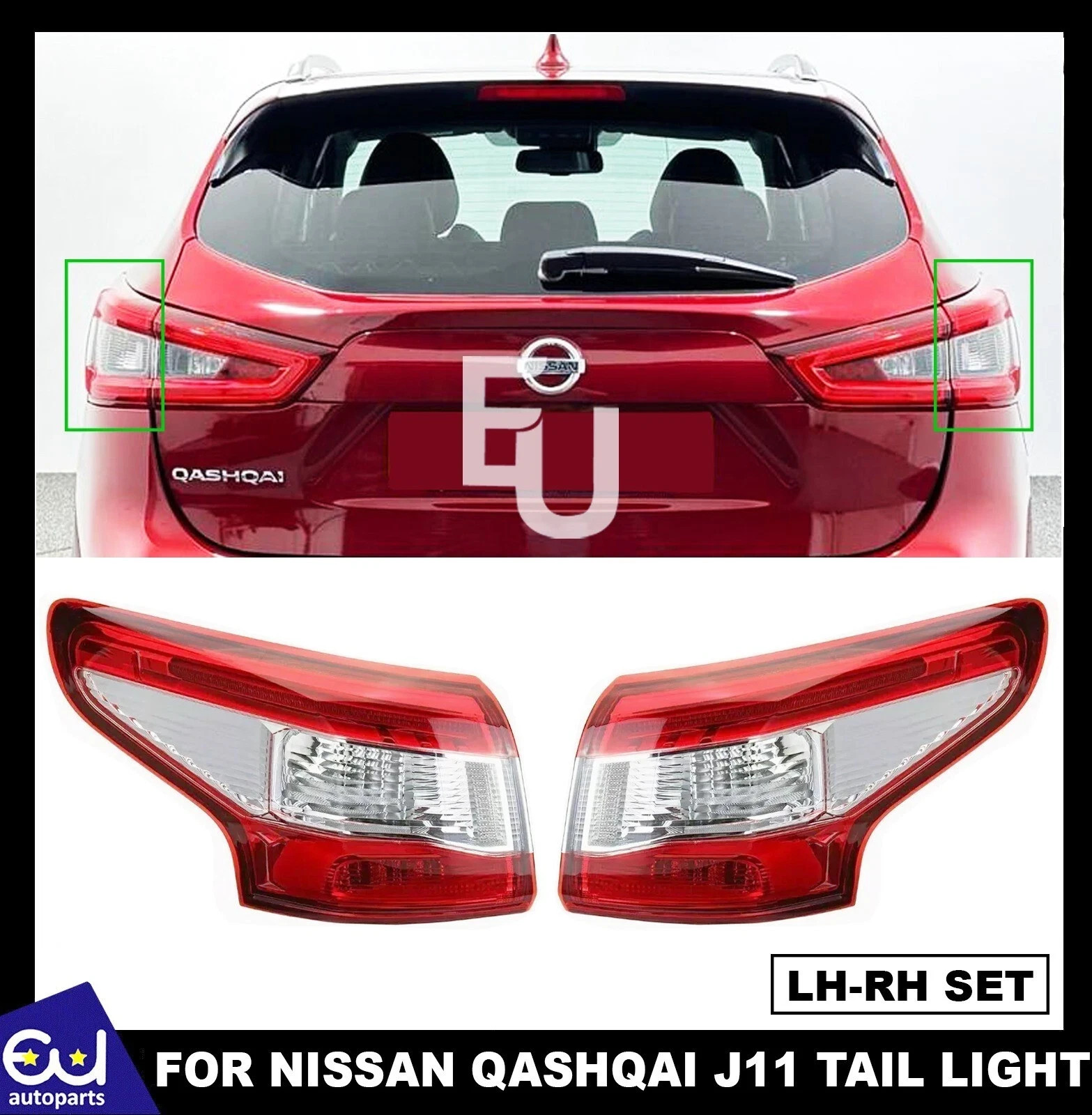 2X LEFT & RIGHT FOR NISSAN QASHQAI J11 OUTER WING REAR TAIL LIGHT LAMP 2013-2016