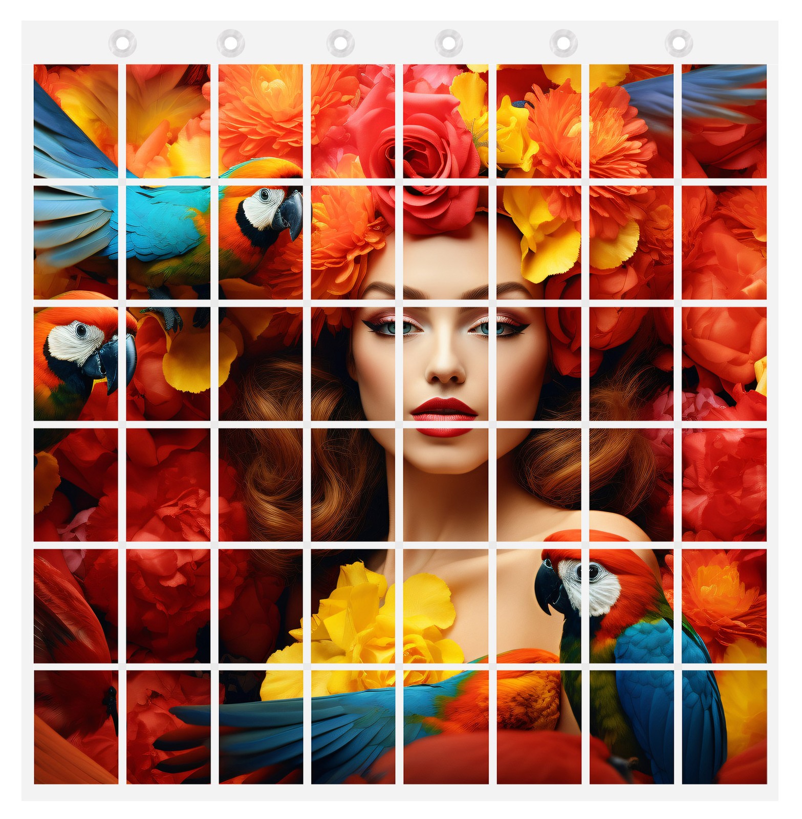 Fotovorhang 102x91 cm 48 Fotos Hochformat 10x15 Fotogalerie Fotowand Fotothalter