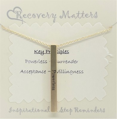 Key Principles bar necklace by Recovery Matters