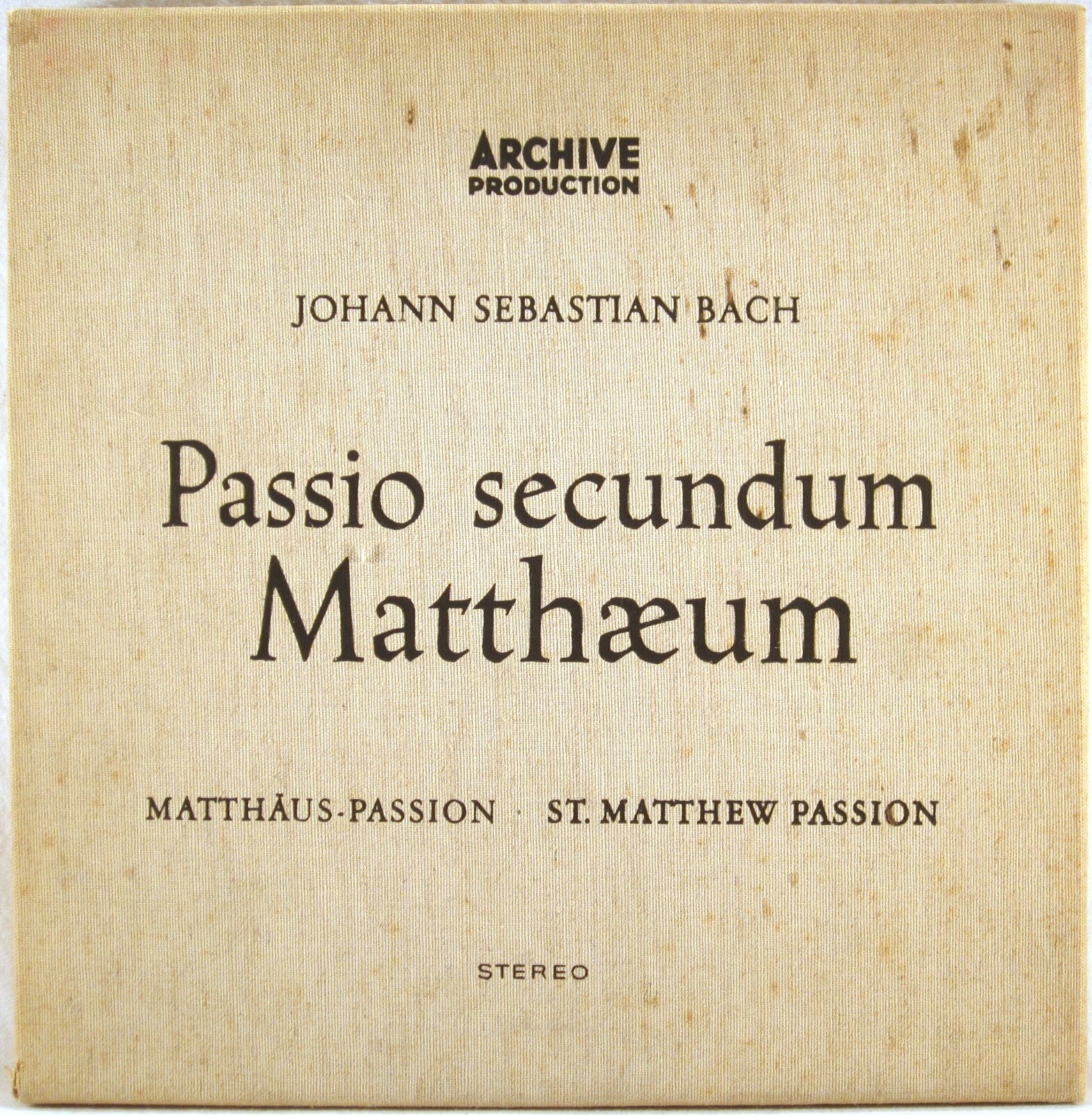 バッハ PASSIO SECUNDUM MATTHAEUM レコード4枚組 バッハ PASSIO