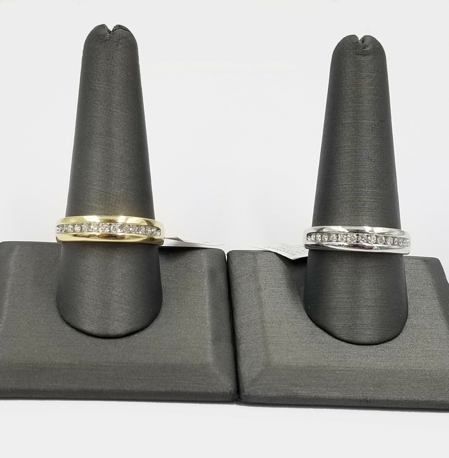 Pre-owned Globalwatches10 Real 14k Gold Band Weeding/engagement Diamond Rings Yellow/white 0.25ct, Sizable In White Gold