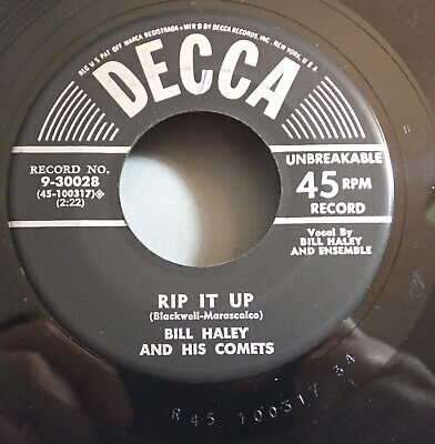HEAR IT 50's 45 rpm record Bill Haley & Comets ''Rip it Up'' from 1956 (no star)