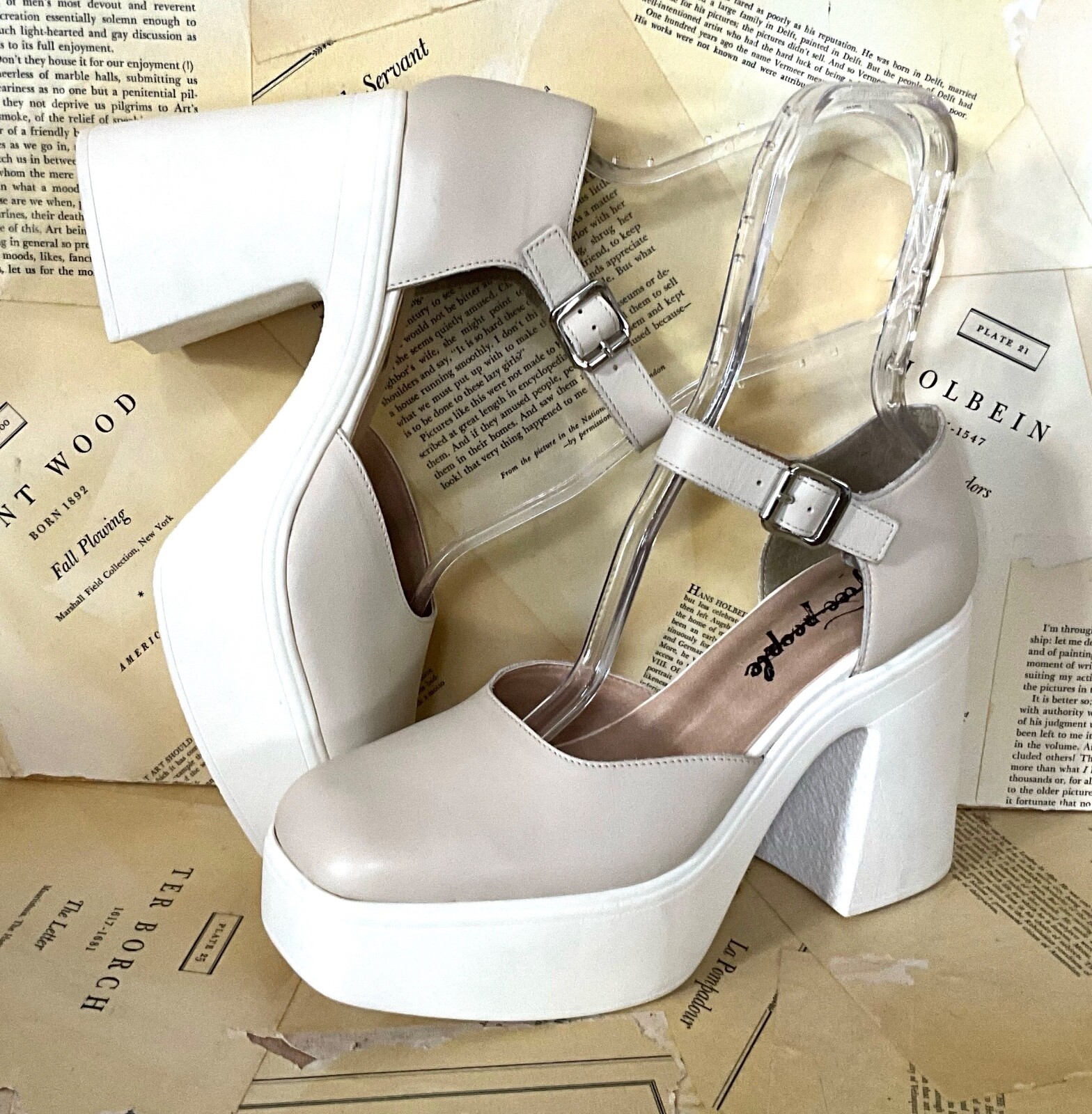 

Free People Gwen Platform Mary Jane Светло-коричневая кожа, белая резиновая подошва 40/10 НОВИНКА, Tan, Gwen