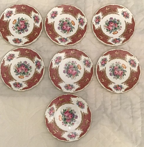 7 EB Foley China MONTROSE Bird Floral Pattern 6 Inch Side Plates AA