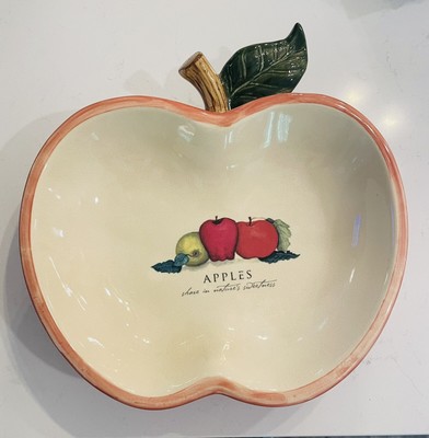 RUSS BERRIE - FALL/ AUTUMN CERAMIC SERVING DISH - APPLE BOWL.