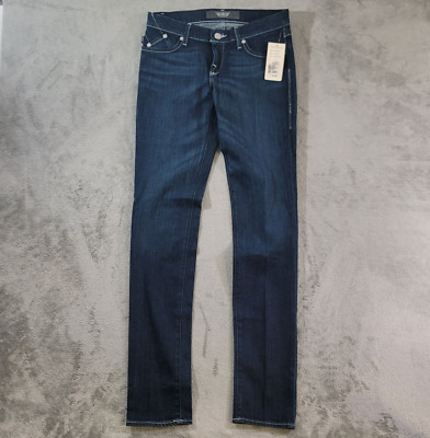 Rock & Republic Berlin Jeans Womens 28(32)x34 Skinnyt Dark Wash Stretch