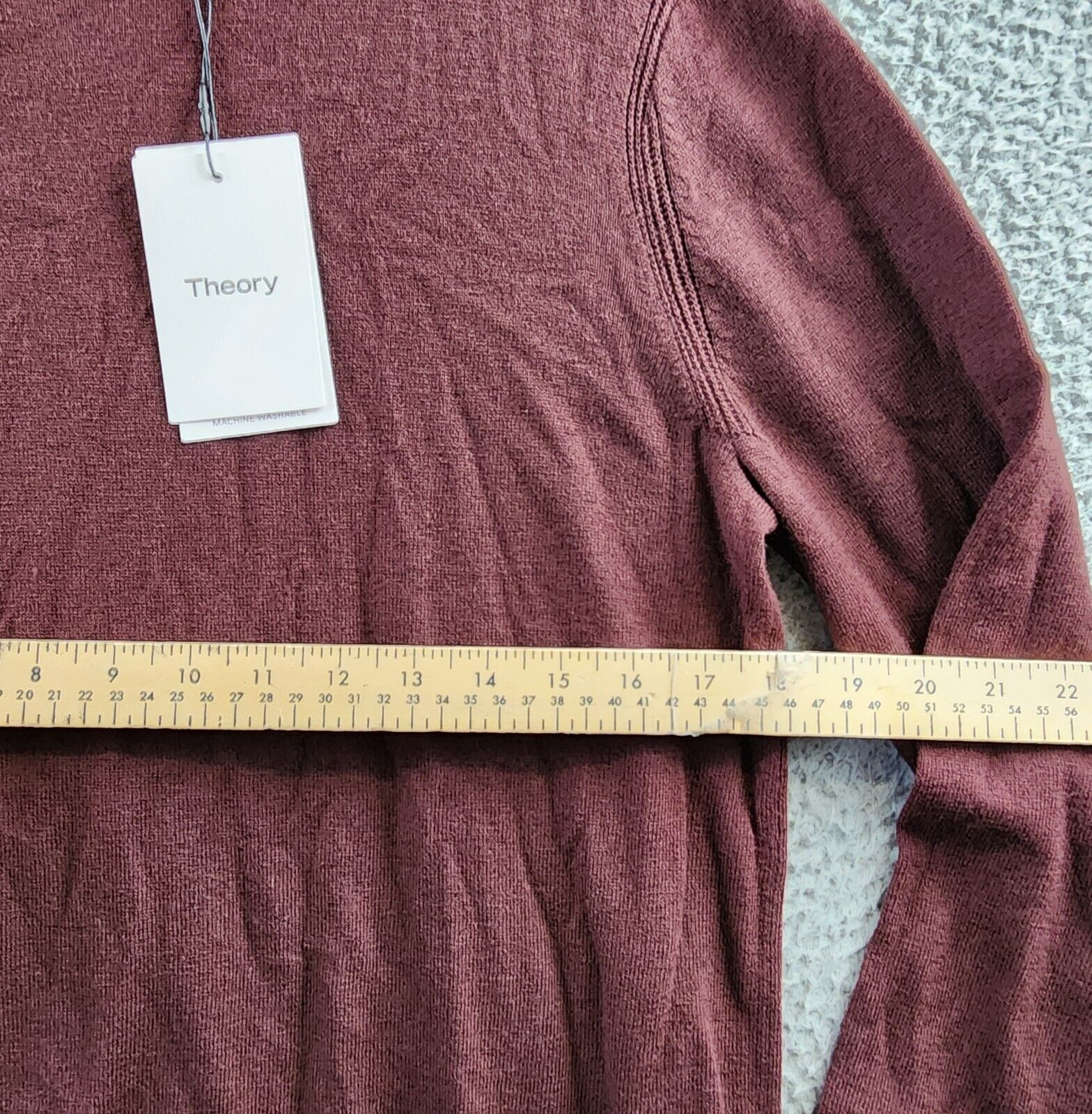 THEORY Riland Harman Merino Wool Blend Pullover Sweater Men's M Chianti Crewneck - Picture 8 of 14