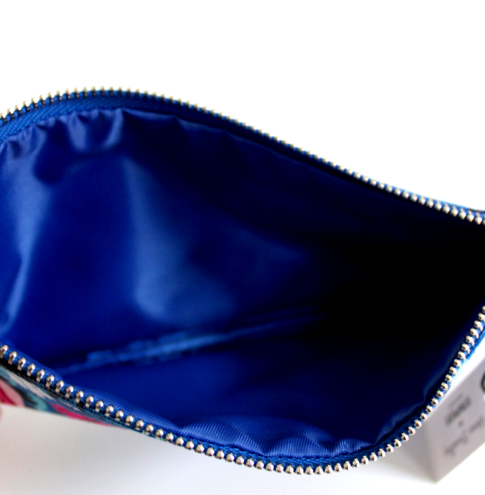 Vera Bradley Blue Floral Canvas Zip Pencil Pouch Case