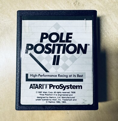 POLE POSITION 2 Atari 7800 Game Cartridge Tested & Cleaned