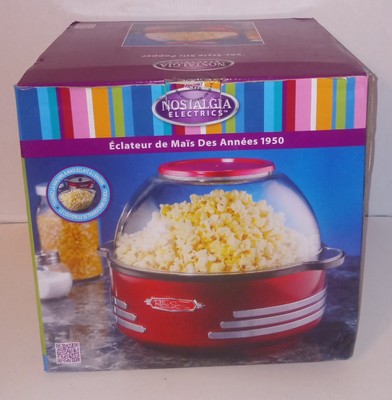 Popcorn Maker Nostalgia Electrics  RETRO STYLE (24) Cups Set ''New In Open Box''